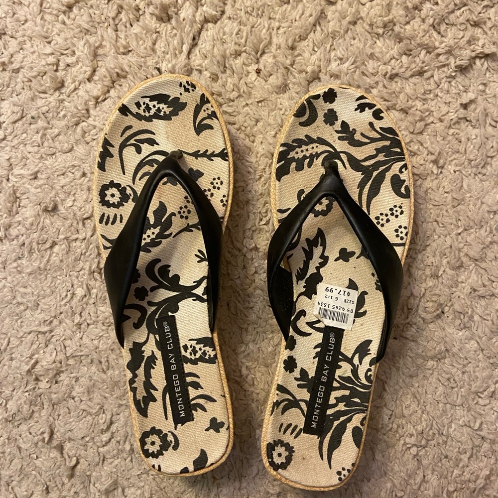Montego Bay Club Black Artistic Sandals